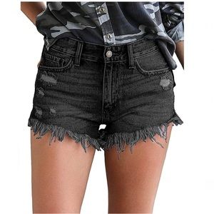 MODARANI Cut Off Denim Shorts for Women Frayed Distressed Jean Short  NWOT